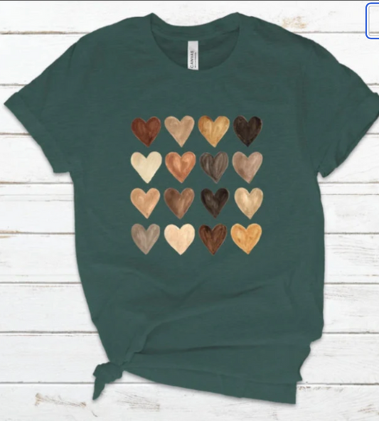 Skin tone hearts shirt